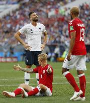 Football: Denmark vs France at World Cup