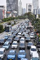 Traffic jam in Jakarta