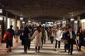 Tenjin underground mall in Fukuoka