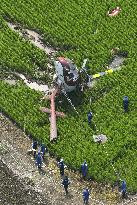 Crop-dusting helicopter crash in Japan
