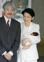 Princess Kiko, newborn baby leave hospital