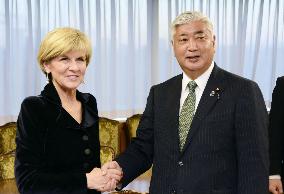 Australian FM Bishop meets with Japan's Defense Minister Nakatani