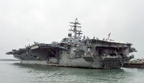 Aircraft carrier USS Ronald Reagan makes port call in Busan