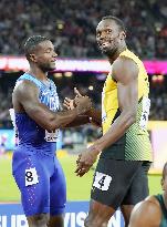 Gatlin wins 100-meter final, Bolt 3rd at world championships