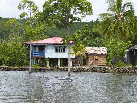 Solomon Island villages shrinking due to rising sea levels