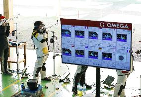 Olympics: Japanese shooter Yamashita in action