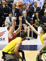 Tokyo Gov., British PM watch wheelchair basketball game