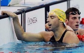 Hackett finishes 2nd in men's 1,500-meter freestyle swimming