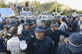 Construction of U.S. helipads resumes in Okinawa amid protests