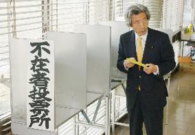 Koizumi casts his absentee vote