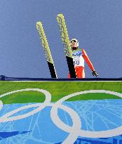 Japan's Ito finishes 20th in Olympics large hill ski jumping