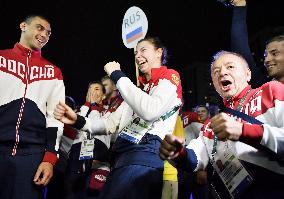 Russian delegation arrives at athletes village