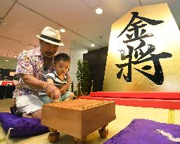 Shogi Japanese chess pieces made of pure gold