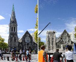 Before and after quake in N.Z.