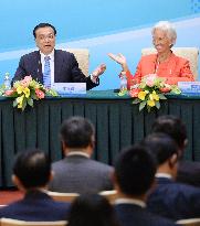 Li, Lagarde attend press conference prior to G-20