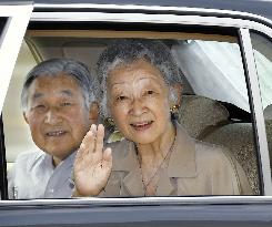 Japanese emperor, empress begin summertime stay at villa in Tochigi