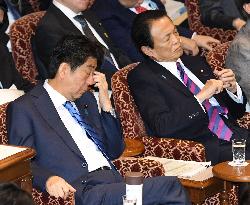 PM Abe attends upper house budget panel