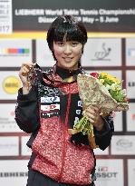 Table tennis: Women's singles bronze medalist Miu Hirano