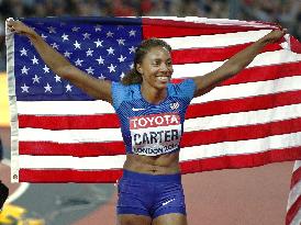 Carter wins women's 400-meter hurdles at world championships