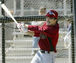 Astros Matsui practices pitching at spring training
