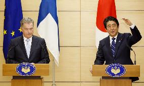 Finland Pres. Niinisto meets with Japan Prime Minister Abe