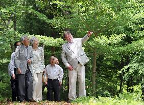 Emperor visits central Japan forest managed by British-born author