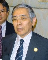 BOJ chief Kuroda meets with reporters