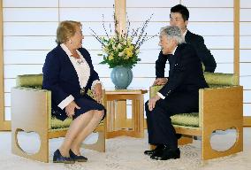 Japanese emperor meets with Chilean president