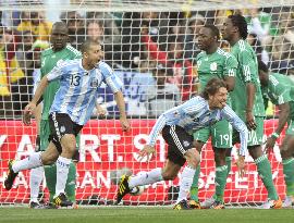 Argentina scores against Nigeria at World Cup