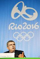 IOC chief Bach at press conference