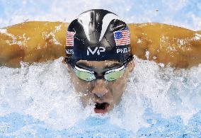 Olympics: Phelps wins silver in men's 100m-meter butterfly