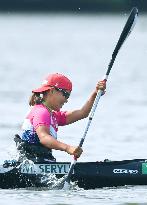 Japan's Seryu competes in women's canoe sprint final