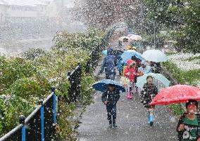 1st Nov. snowfall in 54 years as cold air grips Tokyo