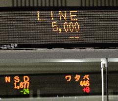 Messaging app operator Line debuts on Tokyo bourse