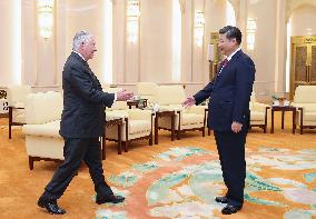 Xi, Tillerson meet amid U.S.-N. Korea tension