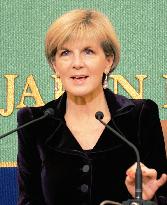 Australian Foreign Minister Bishop speaks in Tokyo