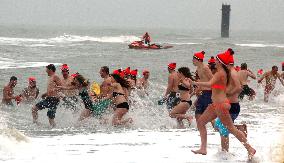 New Year's Day swim in North Sea