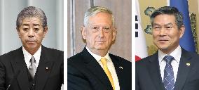 Japan, U.S., S. Korea defense chiefs