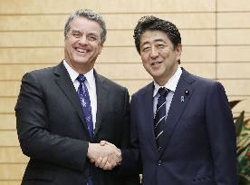 Japan PM Abe, WTO chief Azevedo