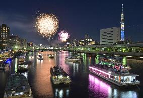 Fireworks festival over Sumida River
