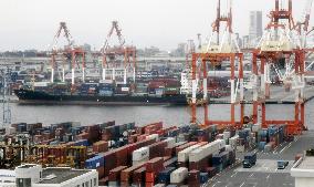 Container terminal in Yokohama