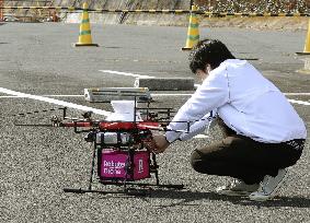 Drone delivery test in Saitama