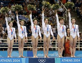 (2)Romania wins women's gymnastics team gold