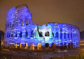 Colosseum lit up to mark 150th anniv. of Japan, Italy ties