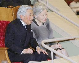 Emperor and empress at piano concert