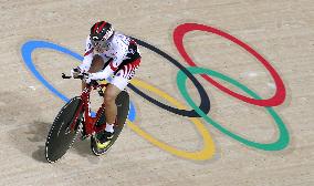 Japan's Tsukagoshi competes in omnium flying lap at Rio