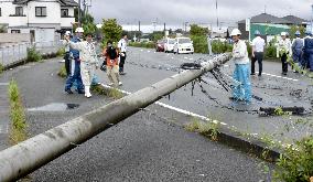 Typhoon Nanmadol brings heavy rain, strong wind