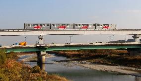 Monorail train in western Tokyo