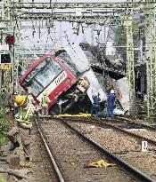 Train-truck collision in Yokohama