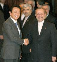 Aso meets Iranian foreign minister to discuss nuclear row